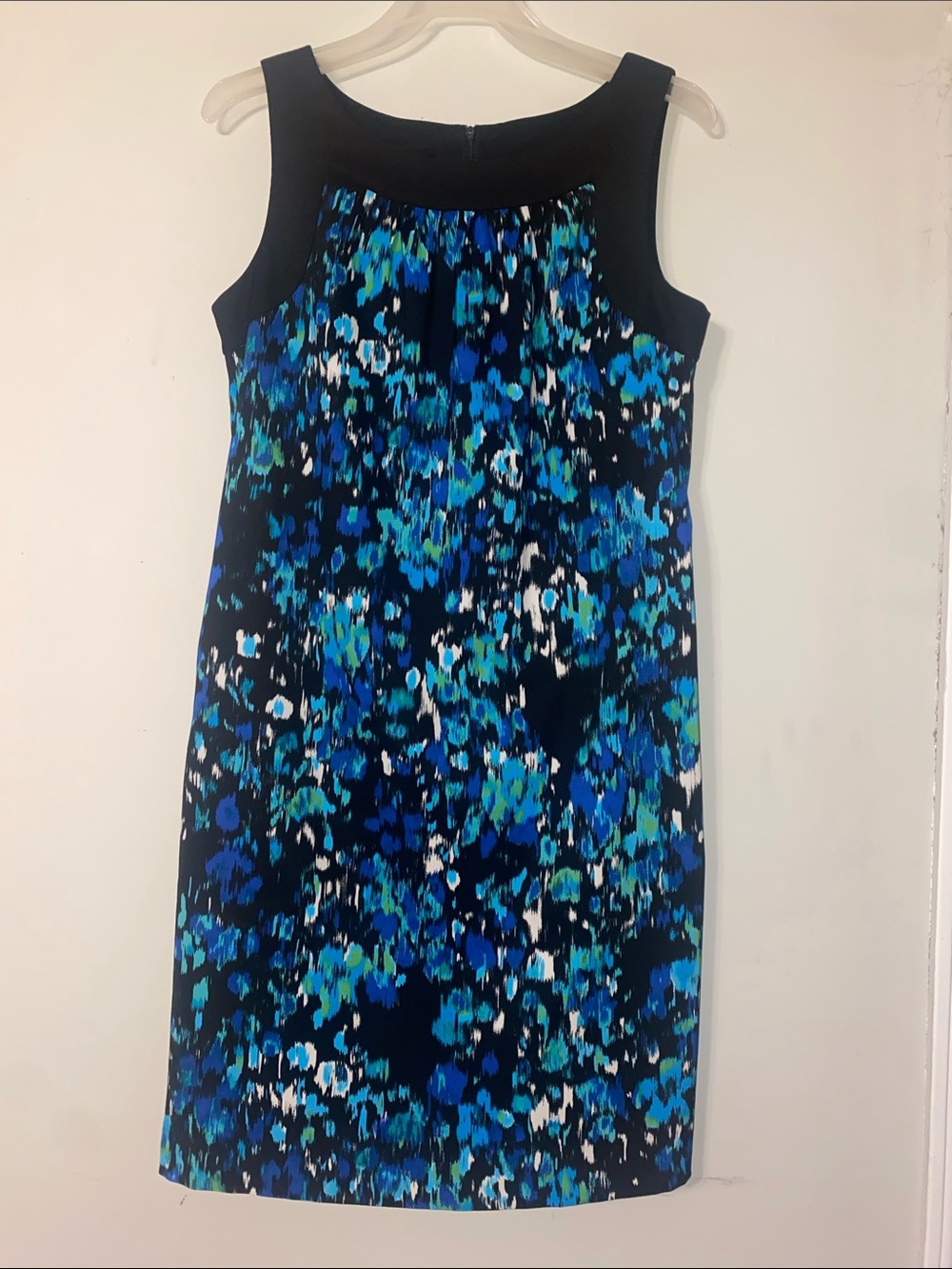 AB Studio Blue & Teal Abstract Print Sleeveless Dress
